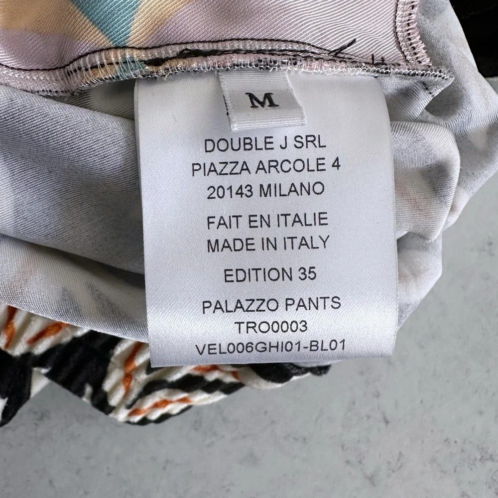 La DoubleJ Printed Stretch Velvet Wide Leg Trousers - Picture 4 of 6